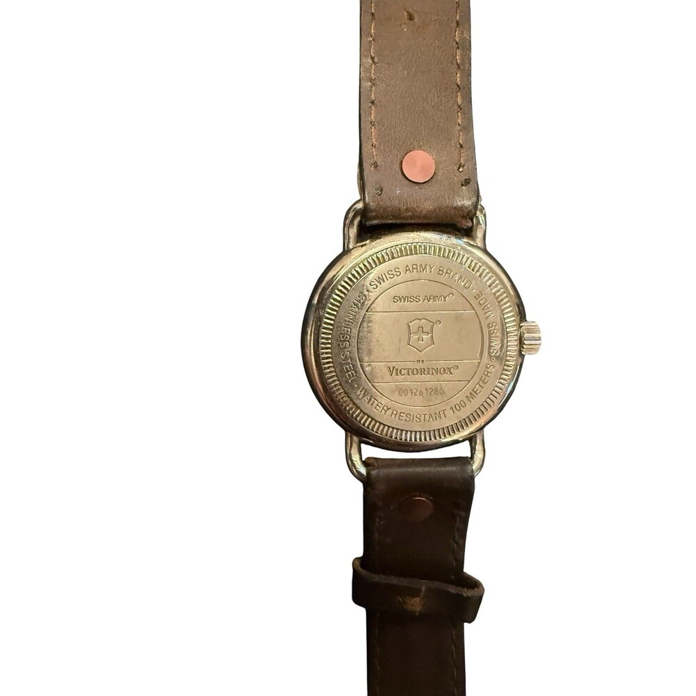 Vintage Victorinox SWISS ARMY Watch Mens CAVALRY White Dial Leather - Picture 3 of 5